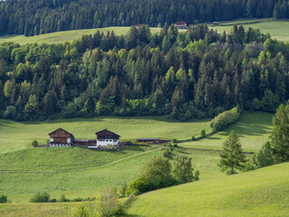 Landscape in Villnoess Valley in South Tyrol