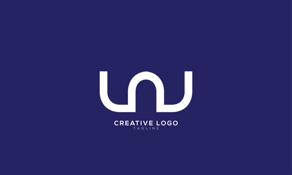 LNJ LNU Abstract initial monogram letter alphabet logo design
