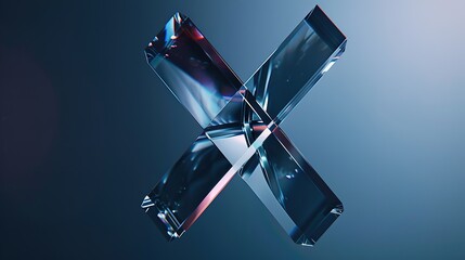 3D rendering letter X, 3d style decorated capital letter X