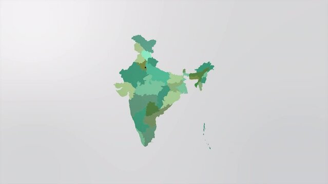 India Map Animation.  Abstract geometric futuristic concept Map of India.
