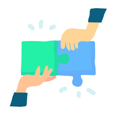 Collaboration Flat Style Icon  vector design and illustration template