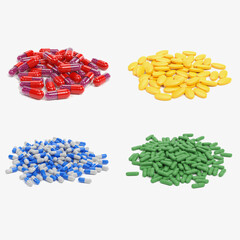 Realistic 3D Render of Pills