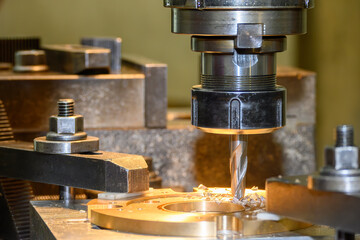 The hole boring  process on NC milling machine with brass material parts.