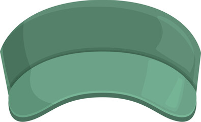 Green sun visor protecting eyes from sunlight, isolated on white background