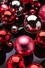 Red balls on black Background