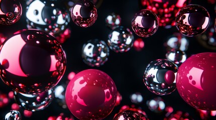 Red balls on black Background