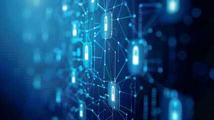 Obraz premium Cyber security and data protection concept information privacy and internet technology digital lock icons and network connections 