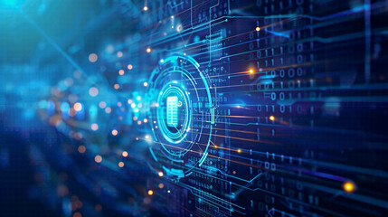 Obraz premium Cybersecurity and information protection future technology web services for business and internet projects digital lock icons and network connections 
