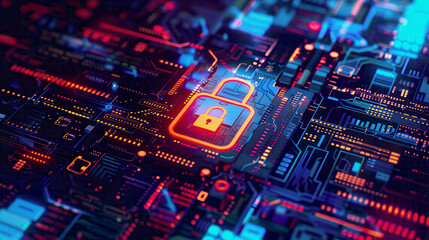 Obraz premium Illustration of cybersecurity concept focusing on user privacy security and encryption for ensuring secure internet access 