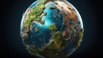 Fototapeta premium sick planet Black Background