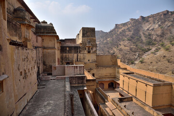 Amber Fort and Palace is the most famous landmark in Jaipur, India