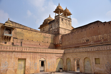 Amber Fort and Palace is the most famous landmark in Jaipur, India
