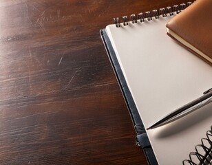 デスクに置かれたノートと銀のペン