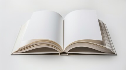 Obraz premium An Open Book on a White Table With a White Background - Generative AI