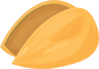 This is an almond shell opened in two parts