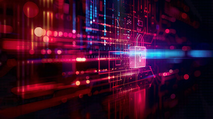 Obraz premium Visual representation of cyber security concept focusing on data protection and secure internet access Modern design dynamic composition 