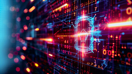 Fototapeta premium Visual representation of cyber security concept focusing on data protection and secure internet access Modern design dynamic composition 