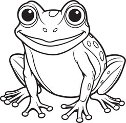 Cute Frog Doodle Coloring Page Character