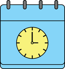 Calendar and clock icon , Schedule, appointment, organizer, timesheet, time management, important date. Vector calendar and clock icon. Meeting Deadlines, modern flat.