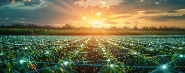 AI-supported agricultural planning, holographic crop monitoring, modern farming collaboration