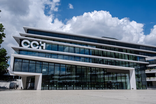 Hamburg, Germany - 05 30 2024: view of the facade of the Hamburg Congress Centre CCH