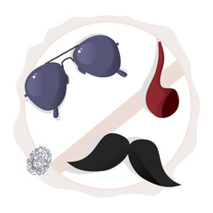 Fake mustache, cigarettes, and fake mustache for detective tool