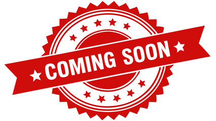 Red "COMING SOON" stamp, star border, white background