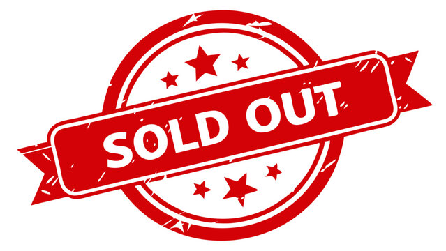 Red "SOLD OUT" stamp, star border, white background