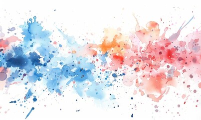 Pastel watercolor splatter on white