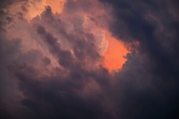 Background of dark clouds before a thunder-storm