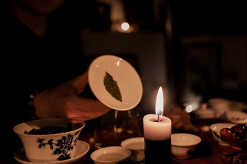 candle and tea ceremony