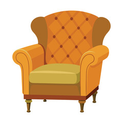 illustration of Chesterfield Chair on white