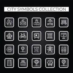 free vector city symbols icon collection