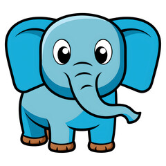 Obraz premium Blue elephant cartoon character Clipart.