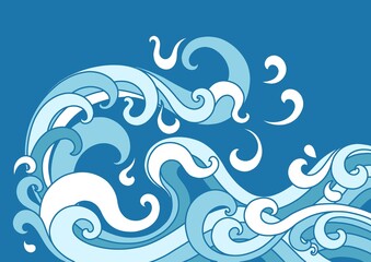 waves, blue background with waves, indigo waves , waves of the sea, 