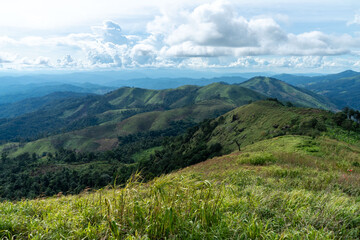Fototapeta premium Summer Mountain Landscape with Sky and Clouds