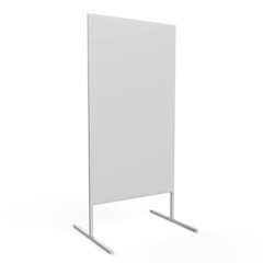 sidewalk advertising stand isolated on white background. Advertising Stand Board for menu, ad or announcement. 3D illustration.