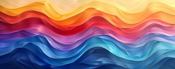 Obraz premium Colorful waves forming geometric shapes