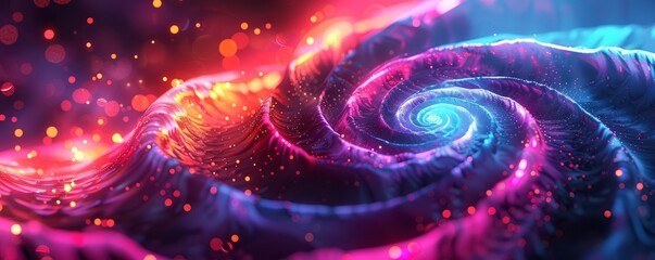 Fototapeta premium Abstract neon spirals with a 3D effect