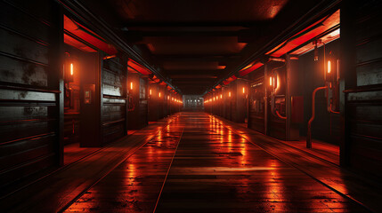 generate illustration modern garage background futuristic warehouse