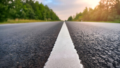 Empty Road With White Line