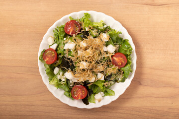 和風サラダ（長芋とオクラのしらすサラダ）