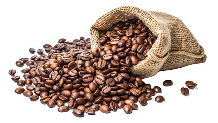 Fototapeta premium Coffee beans in a sack - PNG file. 