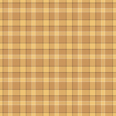 Plaid pattern with twill weave.Golden brown tartan check seamless pattern.Vector illustration geometric background for fabric and paper.