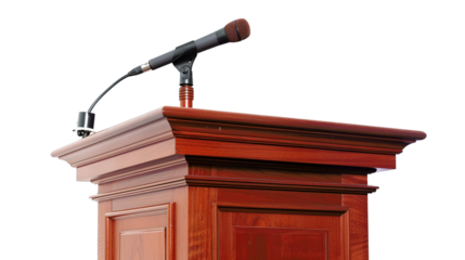 Podium with Microphone for Public Speaking and Conferences