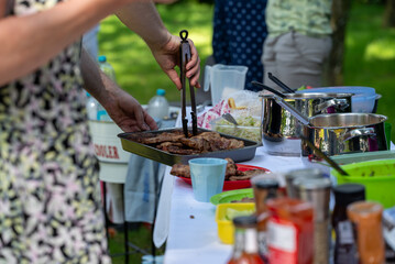 Outdoor Cooking at a Summer Gathering