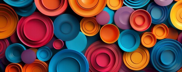 Colorful overlapping circles with a 3D effect