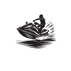 Jets ski Water sport vector illustration logo design, perfect for club team logo and tshirt design