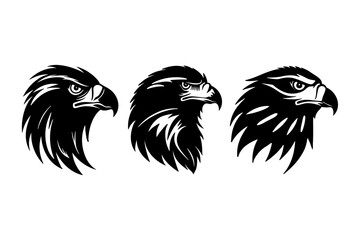 Eagle head logo icon silhouette vector
