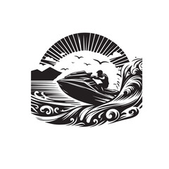 Jets ski Water sport vector illustration logo design, perfect for club team logo and tshirt design